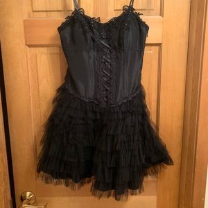 Black strapless tutu corset dress
